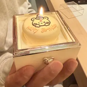 Cute Bear Cake Surprise Rotating Ring Box, Creative Jewelry Holder for Proposal or Birthday, Unique Gift for Her on Valentine's Day