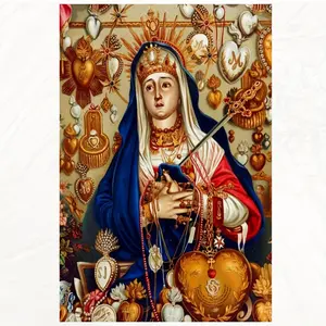 Voodoo Goddess Azuri Portrait African Voodoo Religious Art Poster with Gold Blue Red Green and Gold Embellishments for Home and Office Wall Decoration Frameless Ornaments Cultural Artistry Canvas poster