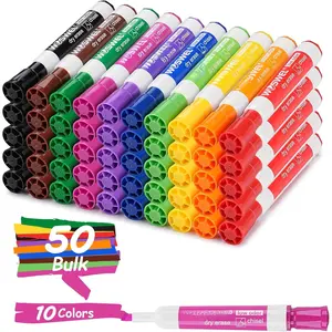 Dry Erase Markers Bulk, Chisel Tip Whiteboard Markers, Low Odor Thick Dry Erasable Markers, 50 Count 10 Assorted Colors for Teachers, Classroom, Office &  Use