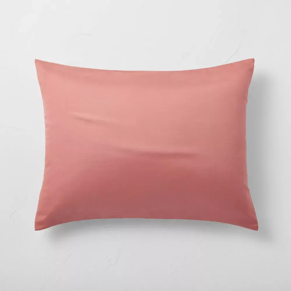 King Lyocell Cotton Blend Comforter Sham Rose - Casaluna: OEKO-TEX Certified Zipper Closure No Flange