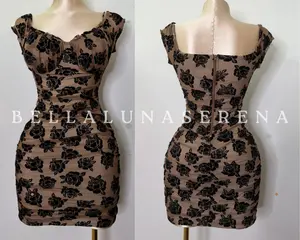 MOCHA AND ROSE MINI MESH DRESS