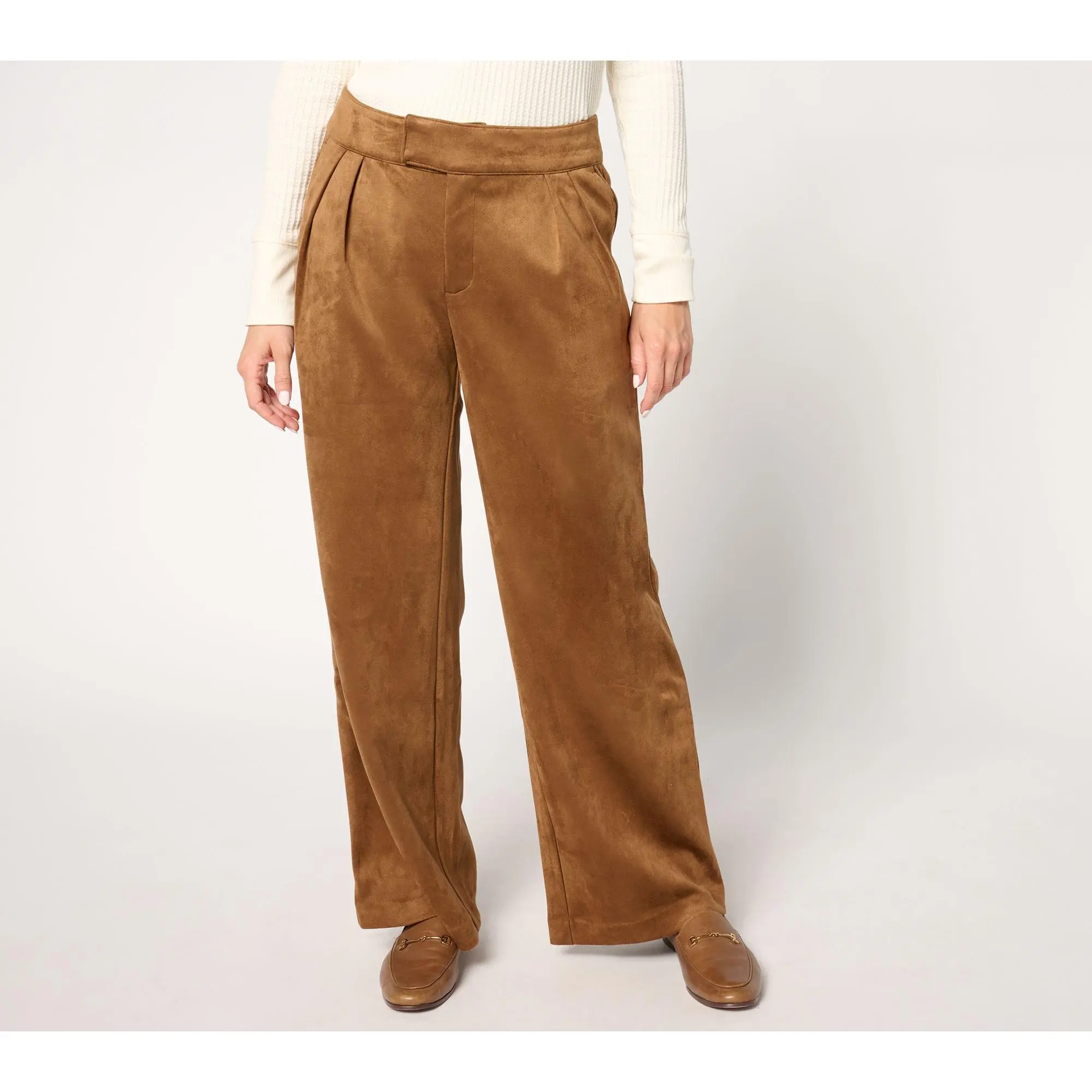 Me by Jennie Garth Regular Ryder Faux Suede Trouser Pants