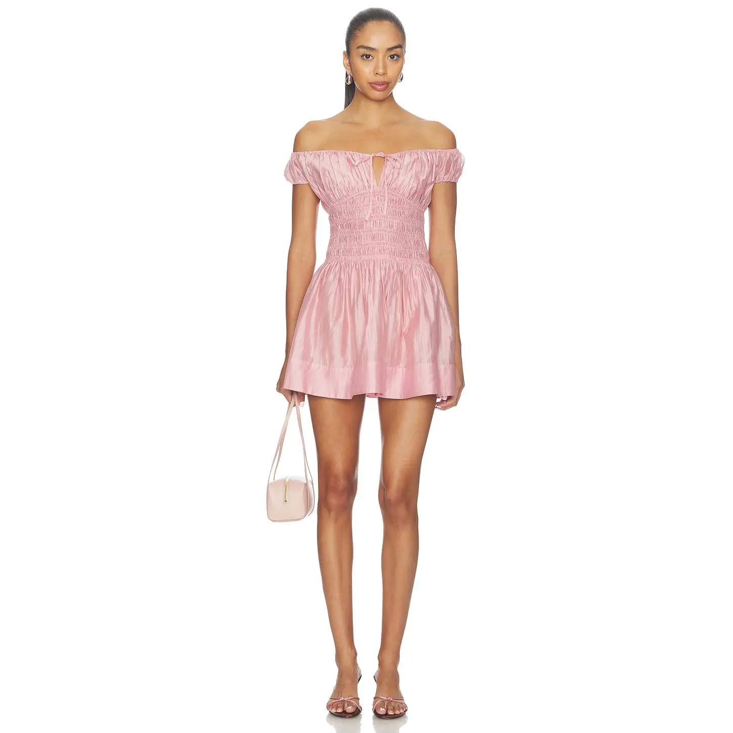 Camila Coelho Anastacia Mini Dress in Pale Mauve
