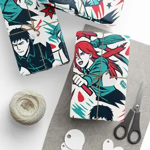 Chainsaw Man Anime Wrapping Paper -  Japanese Decor Lover Gift