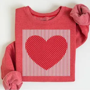 Retro Valentines Heart Sweatshirt – cute love design for women, moms, and teachers; cozy Valentine shirt perfect for spreading sweet holiday vibes. - LORA ATCHER