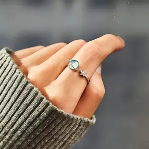 To My Dear Daughter Special Star & Rotatable Planet Ring for Anxiety Relief Unique Encouragement Gift Fidget Spinner Stress Fashion Ring Adjustable Ring Moissanite Ring