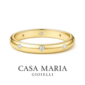 Casa Maria Verita Band – Elegant, Minimalist 18K Gold Filled - 925 Sterling Silver Lab-Grown Diamonds