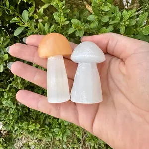 Peach Satin Spar Mushrooms | Strength and Balance | Selenite