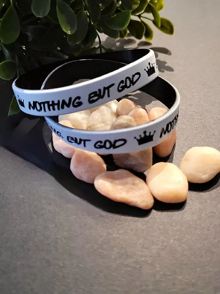 Nothing But God Wristband [White/Black]