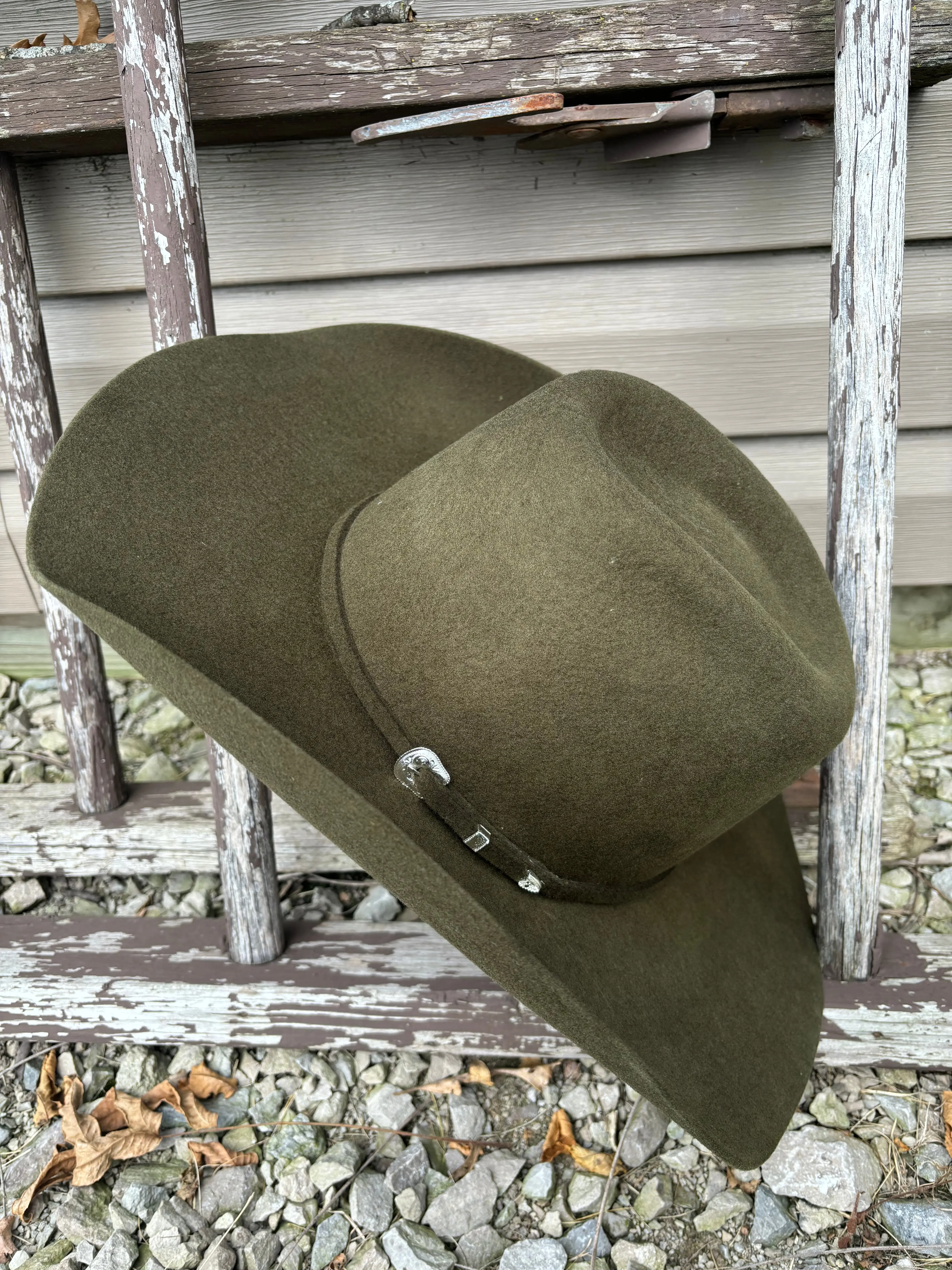 Serratelli Mesa Olive Pure Brick Top Wool Cowboy Hat Serratelli Mesa Olive Pure Brick Top Wool Cowboy Hat