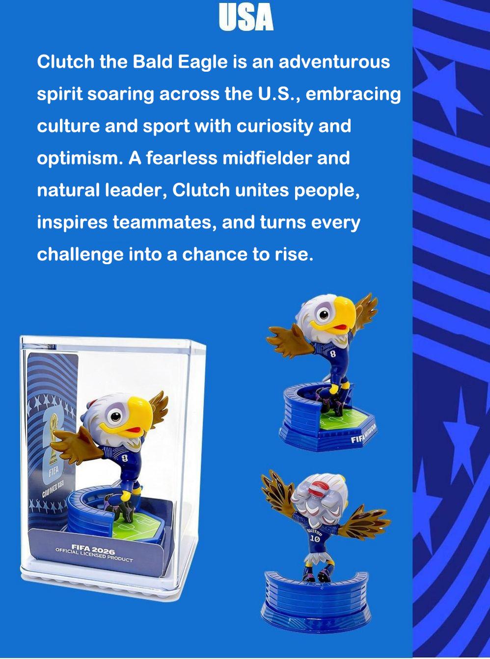 FIFA 2026 World Cup Official Licensed Mascot Toy Figurines Set of 3 (Maple, Zayu & Clutch), Collectable Soccer FIFA 26 Mascot Toys