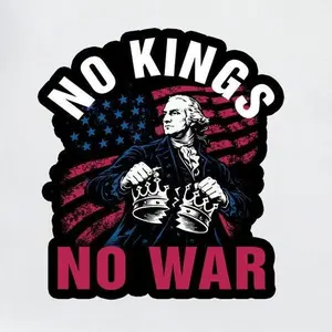 No Kings No War Sticker, Anti Trump Sticker, American Flag Decal2