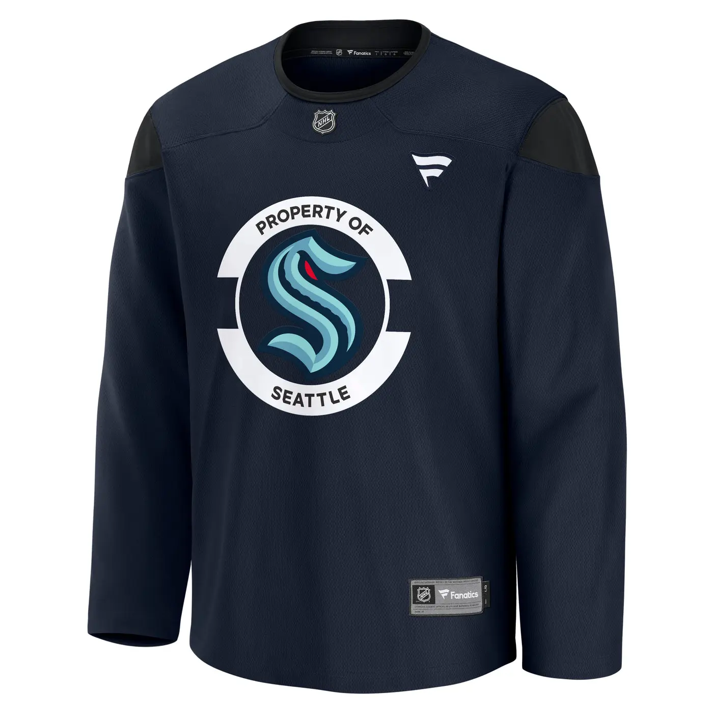 Seattle Kraken Navy Blank Practice Jersey