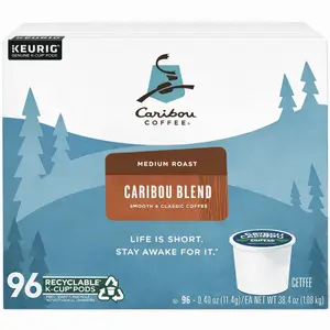 Caribou Coffee Caribou Blend, Keurig Single-Serve K-Cup Pods, Medium Roast Coffee 32 count (Pack of 3)