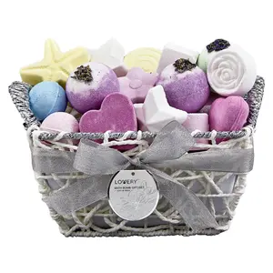 LoveryGifts  Varety Bath Bomb Set - 17Pc Home Bath Gift Basket Body Care Blend
