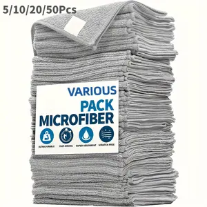 5/10/20/50 Microfiber Car Towel Set, Quick Dry & Super Absorbent Towels for Cars, Lint-Free & Scratch-Resistant for Cars, Trucks, RVs & Auto Detailing, Car Wash Microfiber Towel