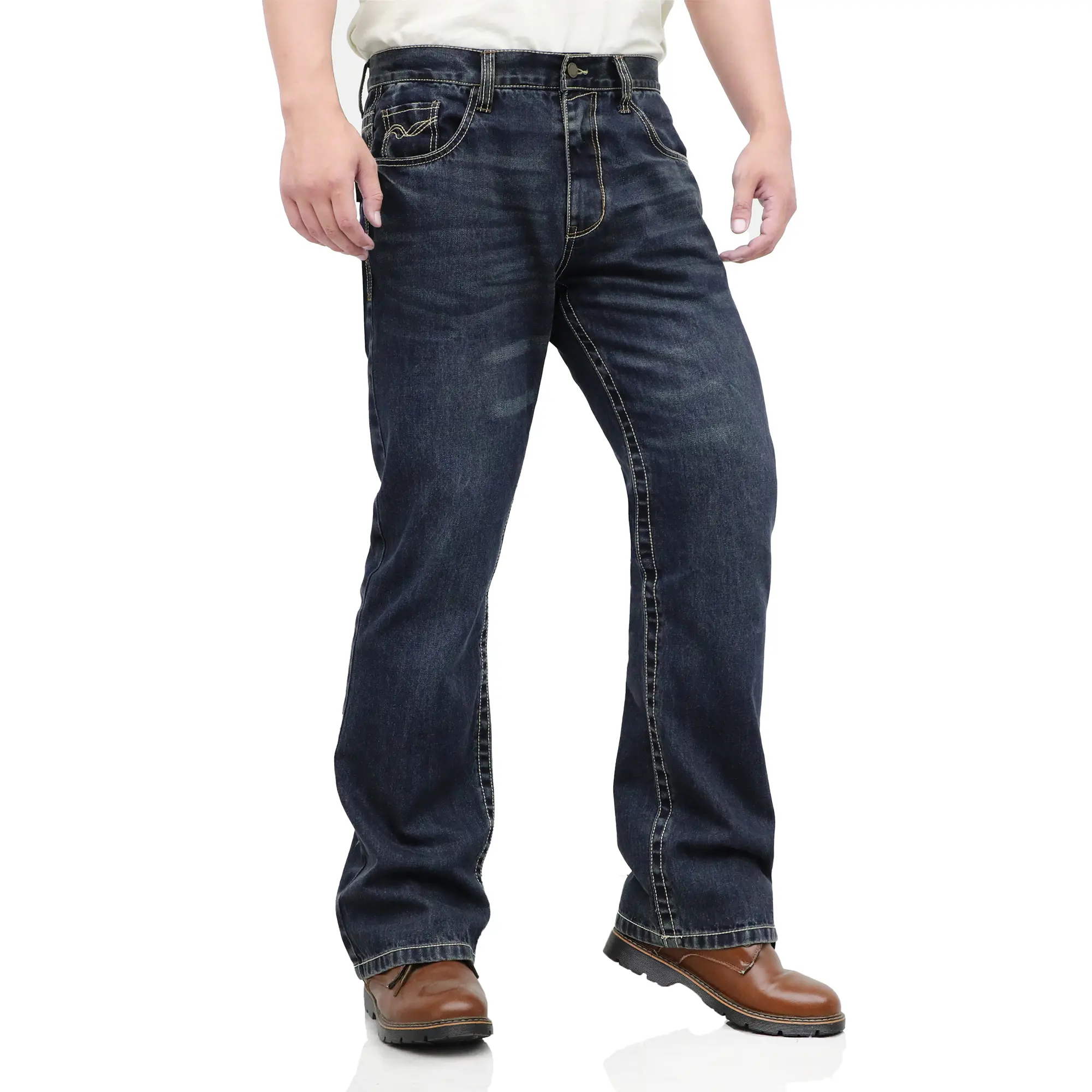10 oz midweight EX-soft relaxed boot vintage washed FR jeans — 8306