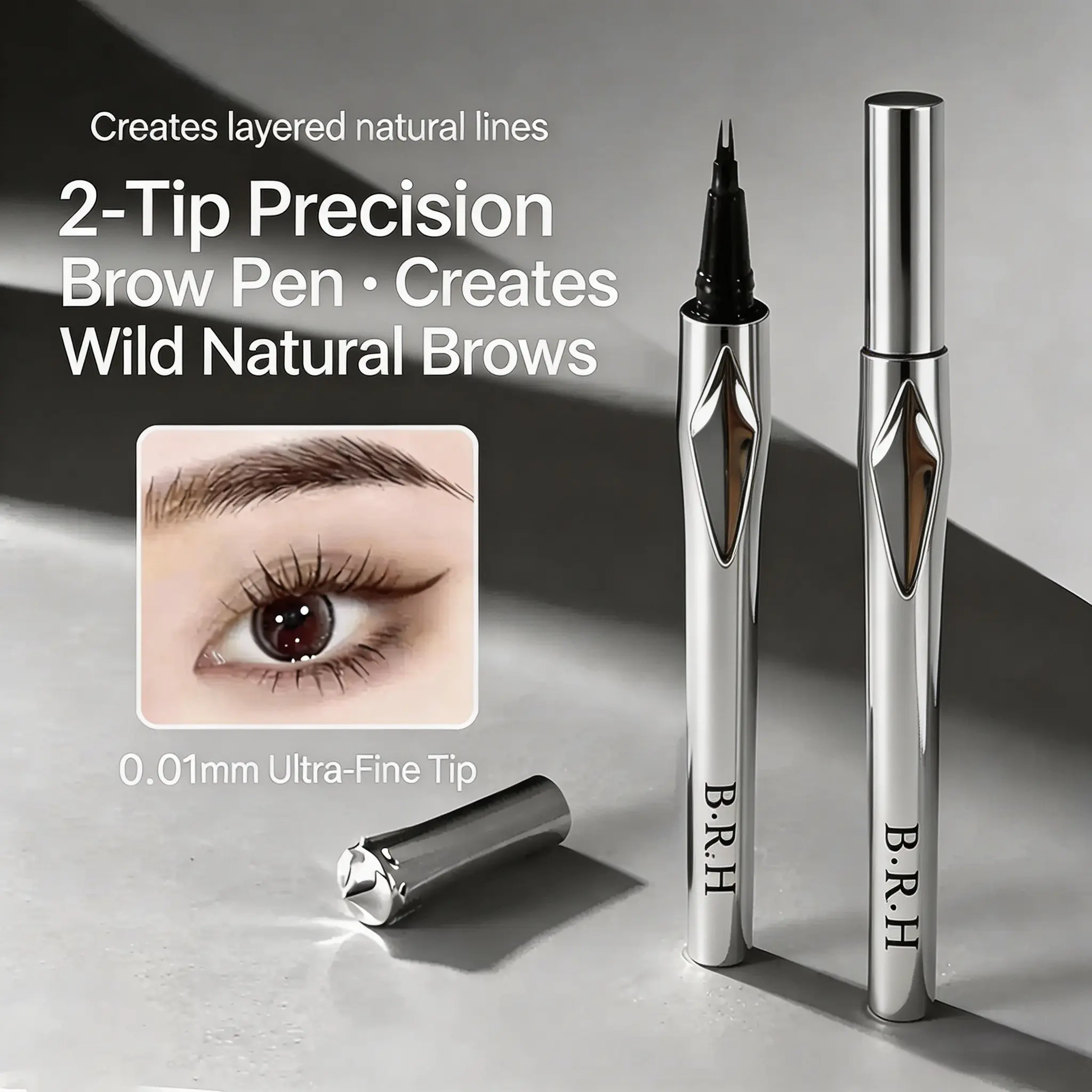 Waterproof Micro-Fork Eyebrow Pencil, Long-Lasting Brow Pen for Natural Hair-Like Strokes, Smudge-Proof Makeup Tool for Daily Use & Soft Glam