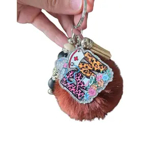Acrylic Beaded Poof Ball Keychain. A variety of catagories to choose from.