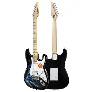 Bullfighter MS100 Electric Guitar Beginner Kit – 39 Inch Solid Body Lightning Blue, Full Starter Set with Gig Bag, Strap, Tremolo Arm, Cable & Picks – Perfect for Adults & Beginners