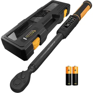 Digital Torque Wrench 3/8 Drive, 1.5-99.5 ft-lbs./6.8-135Nm Range, Electric Torque Wrench with Dual Direction Ratchet, +-1% Accuracy with Vibration, Buzzer and LED Alert