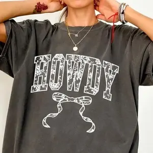 Howdy White Lace Bow Screen Print Transfer only Ready to Press