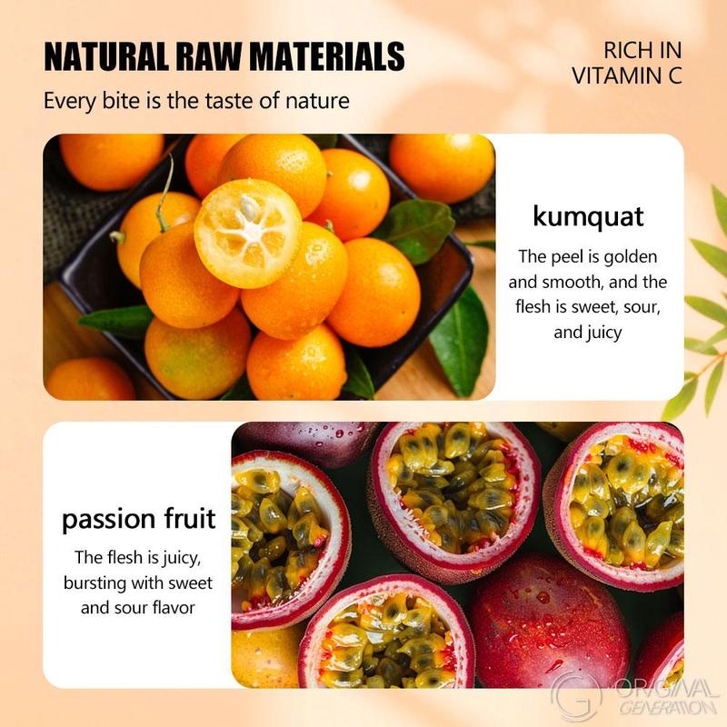 2.0 Version Quadruple VC Passion Fruit Cocktail Tea Lemon Kumquat Tea 154g (22g*7) Caffeine Free With Freeze Dried Lemon Passion Fruit And Kumquat