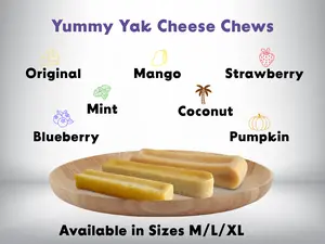 Yummy Yak Cheese Chews for Dogs – Long Lasting, Natural Himalayan Recipe | Medium, Large, X-Large | Made in Nepal