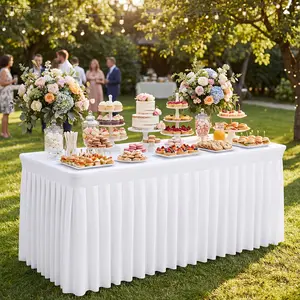 1/2/4/6/8/10/12 Pack Elastic Black & White Tablecloths, 6ft Rectangular Outdoor Party Table Covers, for Patio, Wedding Decor, Suitable for Events, Weddings, Parties, Banquets, Festivals, Picnics and Outdoor Use