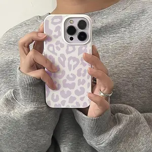 Matte iPhone Case, Leopard Pattern Phone Cover, Full Coverage TPU Shockproof Case for iPhone 15 Series, Compatible with iPhone 11/12/13/14/15/16
