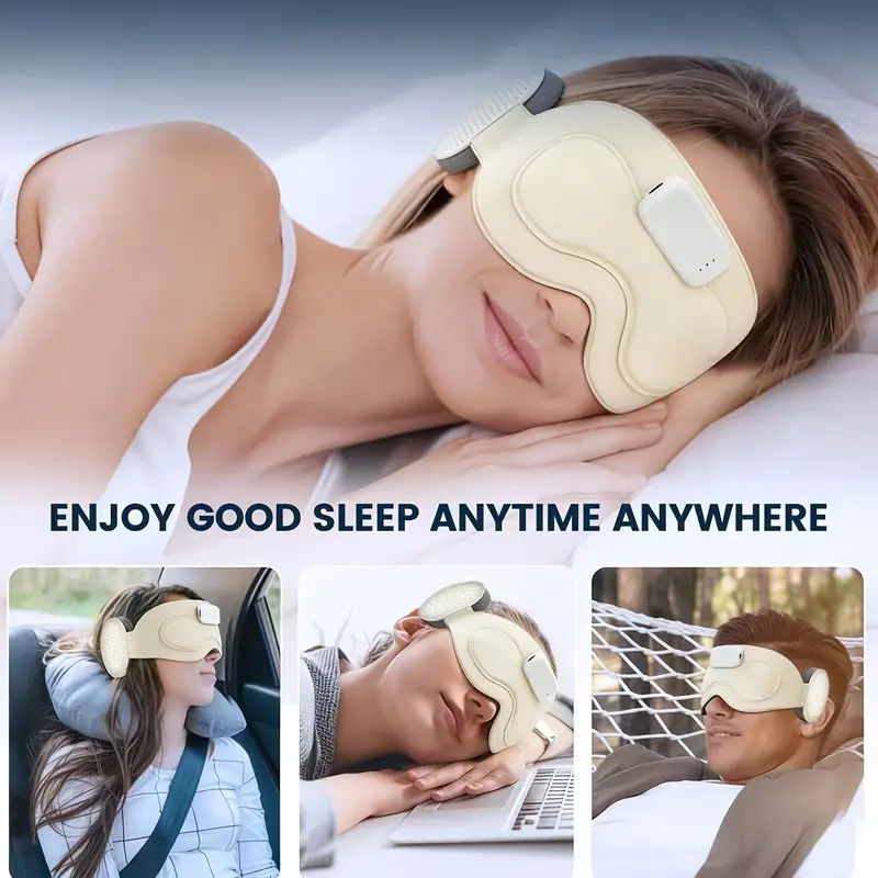 Bluetooth Sleep Masks, Ultra Soft Headphone Mask with Built-in Speakers and Wireless Audio, Breathable Eyemask for Side Sleepers and Travel, Eyemask Sleep Masks, Travel Sleep