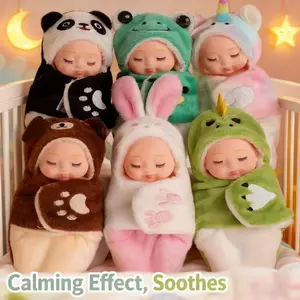 6-Pack Mini Heart-Sleeping Reborn Dolls, Lifelike Newborn Doll, Changeable Pajama Set, Perfect for Christmas, Birthday, New Year Gifts, Soft PVC Material