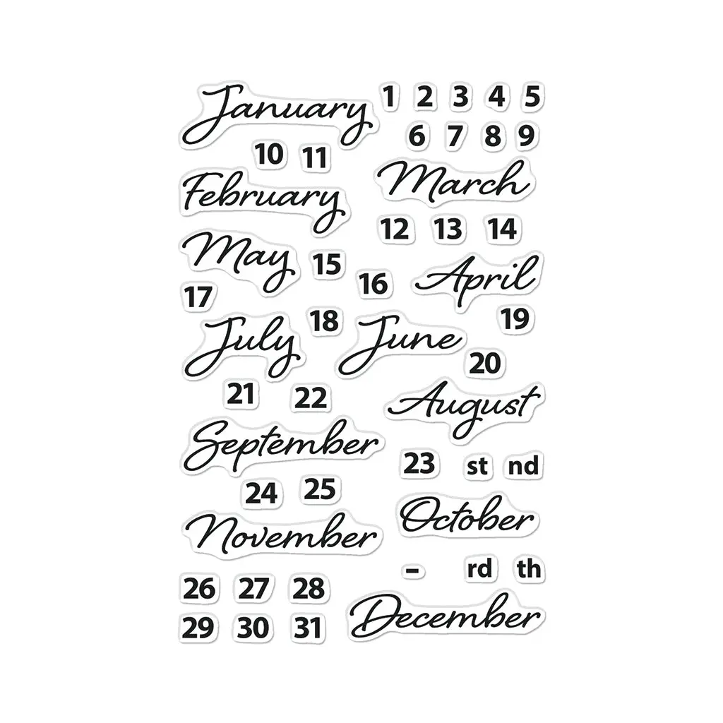 Months Clear Stamp Set Months Clear Stamp Set