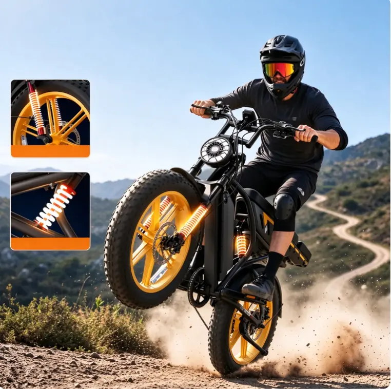 Adult Commuting Ebike - 1500W/750W Motor Power,20"x4.0 Fat Tires, 7-Speed, LCD Display, FrontSuspension, Iron Frame, 48V Dual Batteries, 7.5-HourCharge, Up to 120 mi Range, for Parks Cycling