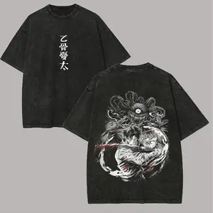Jujutsu Kaisen Yuta Okkotsu Rika Curse Graphic T-Shirt, Vintage Washed Distressed Oversized Anime Tee, Trendy Japanese Manga Streetwear For Men & Women