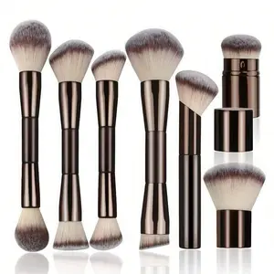 Women's Multifunctional Dual-Head Makeup Brushes Set, Foundation Brush Powder Blush Contour Liquid Brush, Essential Beauty Tools, Barrel Brush Kit