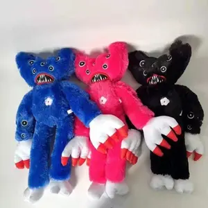 Poppy Playtime Multi-Eye Huggy Wuggy Plush Toy, 3-Color Stuffed Doll (Blue, Pink, Black) - Horror Game Character, Kids Birthday Gift, Home Decor