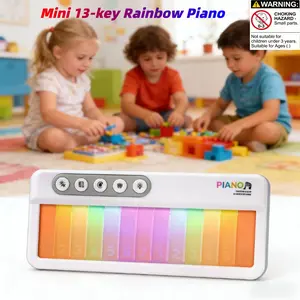 Mini Pocket Electronic Musical Piano Toy, Portable Music Keyboard with 3 LED Lights, 12 Songs, 5 Instrument Styles, Ideal for Music Education and Gift for Boys & Girls