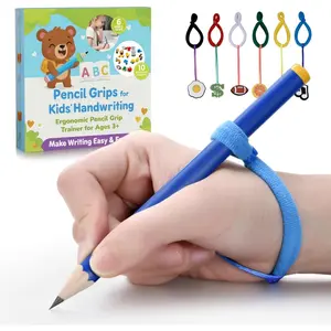Pencil Grips for  Handwriting - 6 count  Pencil Grip Trainer for  3-5 -  Writing Aid for Left & Right Hand - Tripod Grip Corrector for Early Learning Tools