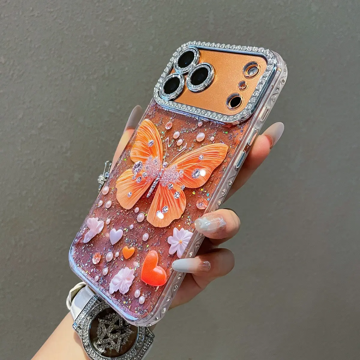 Ombre Butterfly Pattern Phone Case TPU Soft Shell TPU Casing for iPhone 14–17 Series Smartphone, Elegant Aesthetic Design Soft Protective Cover with Anti-Drop Feature Protector Protection