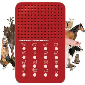Farm Noisemaker with 16 Farm Animal Sounds, Cow, Chicken, Horse, and More Animal Noises, Portable Electronic Sound Maker Farm Themed Sound Board For Kids With 16 Effects, Birthday Noise Maker Toy Gift