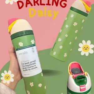 Owala FreeSip Insulated Water Bottle 32oz – Darling Daisy Special Edition | Dick's Sporting Goods Exclusive | Leak-Proof, Built-In Straw, Stainless Steel | Green Daisy Floral Aesthetic Tumbler for School, Gym & Travel
