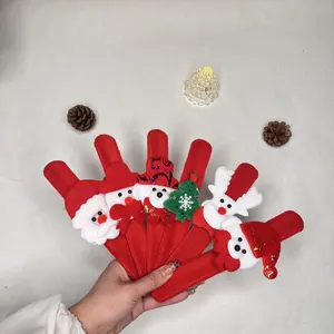 Holiday Party Christmas Plush Pop Bracelet Snap Ring Toys Decoration for Kids (Random Style) Gift Pack
