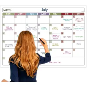 Dry Erase Calendar for Wall - Undated 1 Month Big Wall Calendar, 40" x 28", Erasable & Reusable Laminated Calendar with 8 Round Stickers, Dry Erase Calendar for Office, Home and School - Morandi