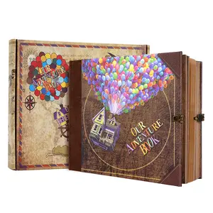 Our Adventure Book Balloon Cover Scrapbook  Vintage Style Embossed Letter Cover Travel Diary Anniversary Wedding Commemorative Book, Valentine's Day Gifts Photo Album Memories Patterns easter crafts