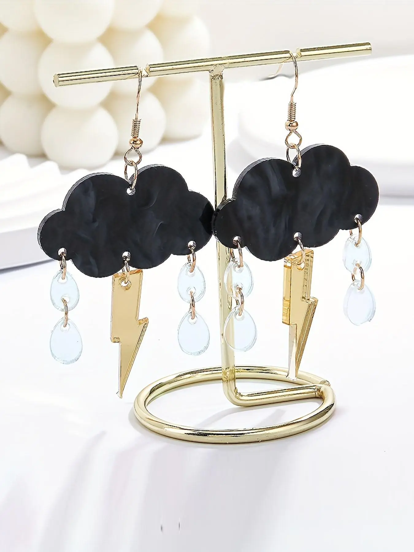 Lightning & Cloud Design Dangle Earrings, Cute Acrylic Drop Earrings for Women, Fashion Jewelry for Party, Daily Decor, Trendy All-match & Exquisite Jewelry for Birthday Gift, Fashion Jewelry Accessories, Dangling Earrings