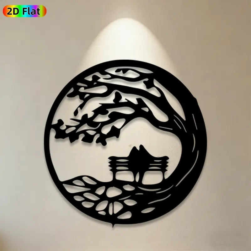 1pc Mountain Tree Metal Wall Art,Mountain Tree Statue Mural, Ideal Gift for New Year, Easter, Nature Decor Enthusiasts, Rust-Resistant Metal Wall Decor Wall Sculptures, Perfect for Outdoor Wall & Garden Fence Nature Enthusiasts