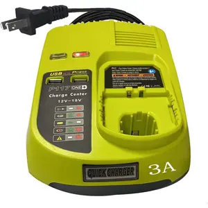 Replace 18v Battery Charger P117 P118 P119 Dual Chemistry to Charge Battery Lithium ion & Ni-cad Ni-Mh 12V 14.4V 18V Such as P100 P102 P102 P105 P107 P108-