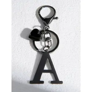 Cute Initial Letter Keychain Accessories for Ladies & Girls, Heart-Shaped Design, Perfect for Wallets Bags Backpacks
