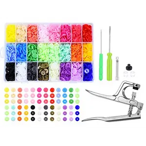 Mandala Crafts Plastic Snaps for Clothing - No-Sew Plastic Snap Buttons - Snap Button Kit - Snap Fastener Kit with Tools for Fabric Sewing Clothes